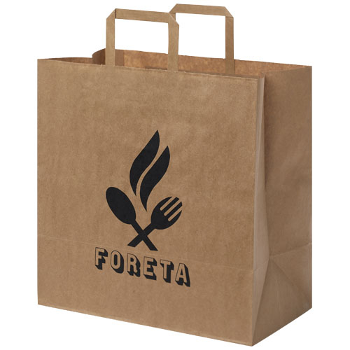 Sac promotionnel en papier Kraft 34x35x20cm - XL Marron kraft